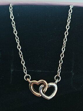 Authentic Retired Pandora United in Love Necklace Silver & 14K Gold 590517-45